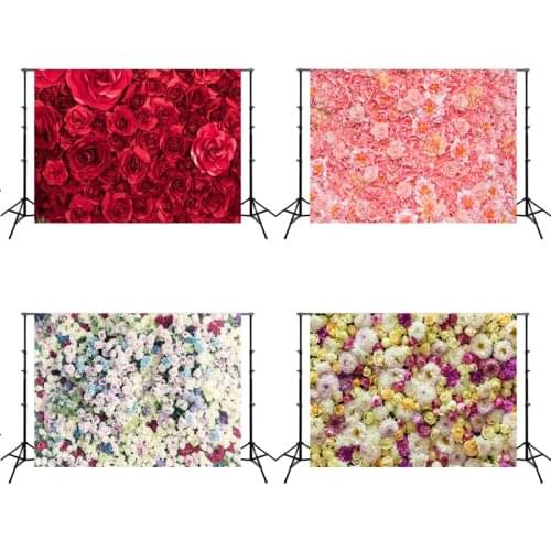 Customized Rose Floral Wall Newborns vinyl Photography Backdrop Art Fabric studioWedding Birthday flowers wall photo backdrop