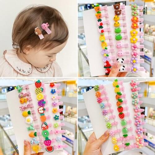 10/20/30/40 Pcs/Set Baby Girls Cute Cartoon Fruit Flower Ornament Hair Clips Children Lovely Sweet Hairpins Kid Hair Accessories
