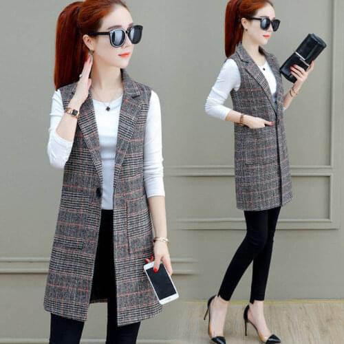 2021 Spring Woman Casual Sweater Vests Female Loose Sleeveless Jacket Lady Elegant Office Cardigan V-Neck Pocket Waistcoat H704