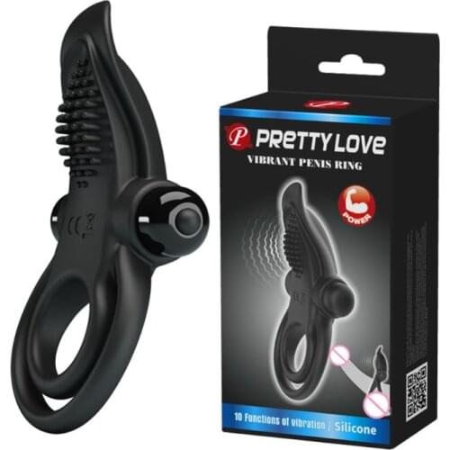 10 Speed Vibrating Penis Ring with Tongue Male Cock Ring & Clitoral G-Spot Vibrators Clitoris Stimulators Powerful Sex Toys