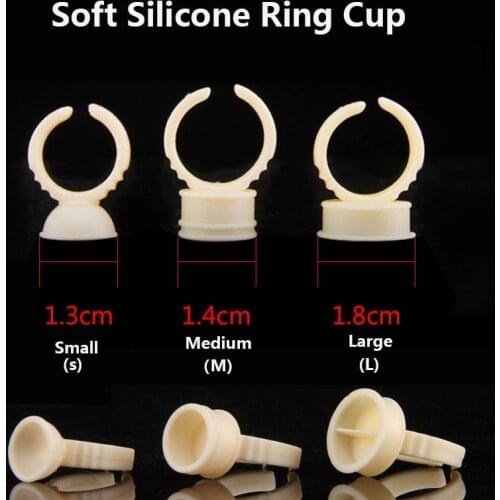 1000pcs Disposable Microblading Pigment Glue Ring Tattoo Ink Holder S/M/L Eyebrow Makeup Accessories Eyelash Extension Glue Cups