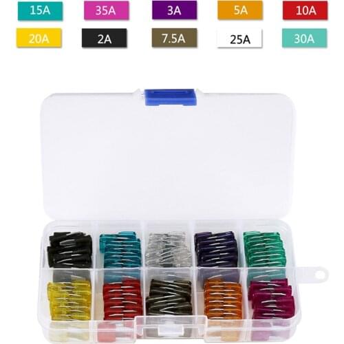 120pcs Car Fuse Blade Car Insurance Insert Fuses Profile Small Size Blade Type Auto Car Truck Fuse Assortment Set with Box