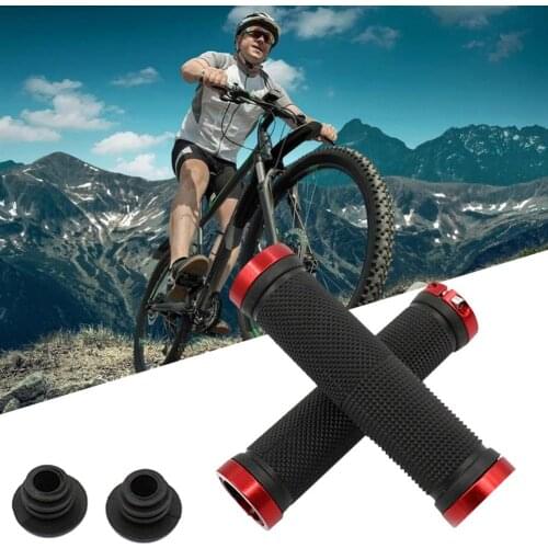 2pcs Bike Handlebar Grips Road Mountain Bicycle Shockproof Handle Double Lock Bike Grip Aluminium Alloy Bike Handlebar Cover