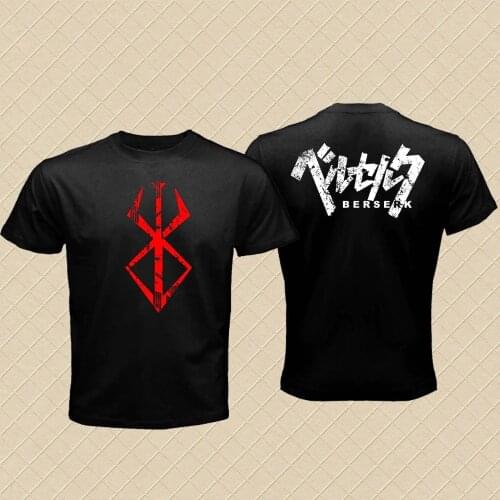 2019 Brand Homme Tees Print Men Harajuku New Berserk Guts Black Swordsman Berserker Logo Japanese Manga My T Shirt