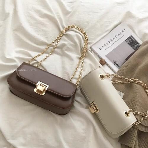 2021 Fashion Lightweight Chain Strap Messenger Purse Women Small Crossbody Bag Classic Solid Color Shoulder Handbags