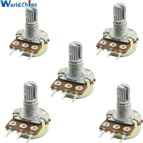 5Pcs 50K OHM 3PIN 3 PIN 3 Terminal Linear Taper Rotary Potentiometer 50KB B50K Pot