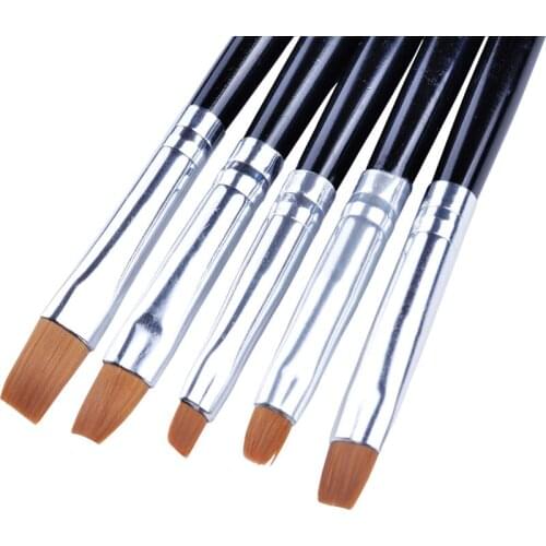 5Pcs/set Acrylic UV GEL Nail Art Design Set Liner Painting Brush Nail Brush Pen Builder for Acrylic Size Nail Decoration Tools