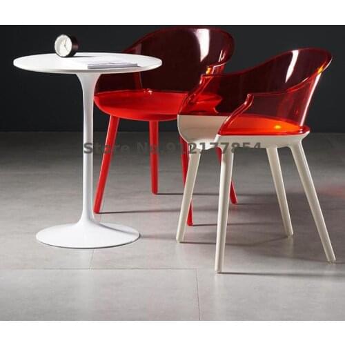 Nordic Acrylic Dining Chair Creative Ghost Chair Armrest Stool Net Red Back Chair Transparent Chair Plastic Crystal Chair