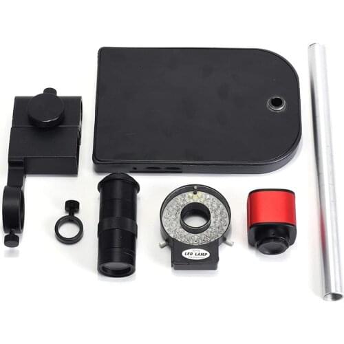 1080P 16MP HDMI Industrial Digital Video Microscope Camera + 100X C mount Lens + 40 LED Ring Light + Stand For PCB CPU Soldering