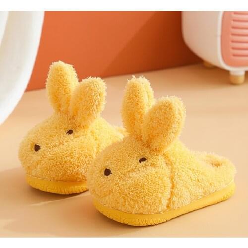 Kids Cartoon Slippers 2020 Winter Funny Rabbit Ear Cotton Slippers Children Girls Cute Warm Home Indoor Shoes House Slippers