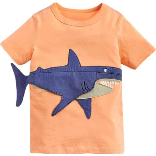 Boys T-Shirts Summer Children Cotton Short Sleeves Clothing Kids Tee Toddler Shirts Baby Boy Cartoon Animals T-Shirt