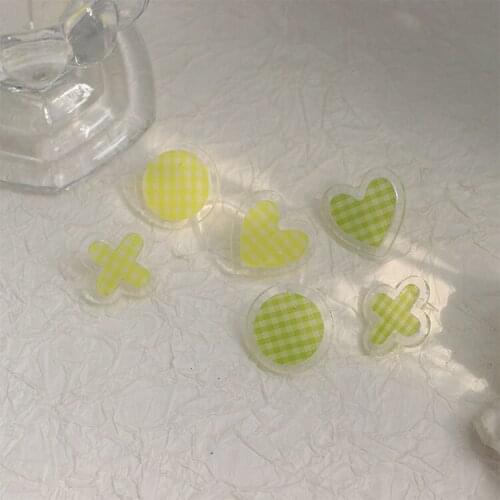 Silver Needle 2021 spring lemon yellow four-leaf clover lattice love earrings Korean personality hot girl trend ear clip jewelry