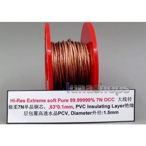 LN006012 50m Hi-Res 63*0.1mm Extremely Soft Hi-Res 99.99999% 7N Pure OCC Copper Earphone cable bulk Semi-finished Custom Repair