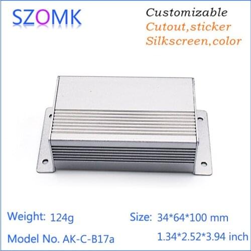 10 pcs, 34*64*100mm wall mounting aluminum box electronics project box extruded aluminum distribution box hot sales junction box