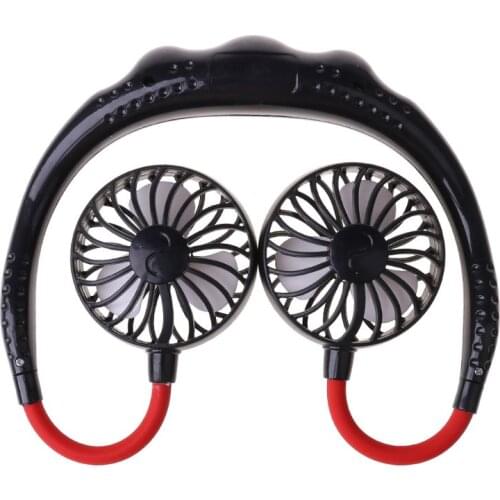 2019 Summer Hands-free Lazy Neck Band Hanging USB Rechargeable Sports Dual Fan Mini Air Cooler Portable 3 Speeds Large battery