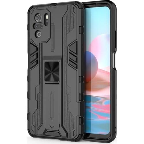 Magnetic Kickstand TPU Bumper Armor Shockproof Case For Xiaomi Redmi Note 10 Pro Lens Protection Hard PC Back Cover Coque Fundas