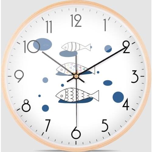 Cute Creative Simple Wall Clock Quiet Wood Large Modern Living Room Wall Clock Home Decor Reloj De Pared House Decoration