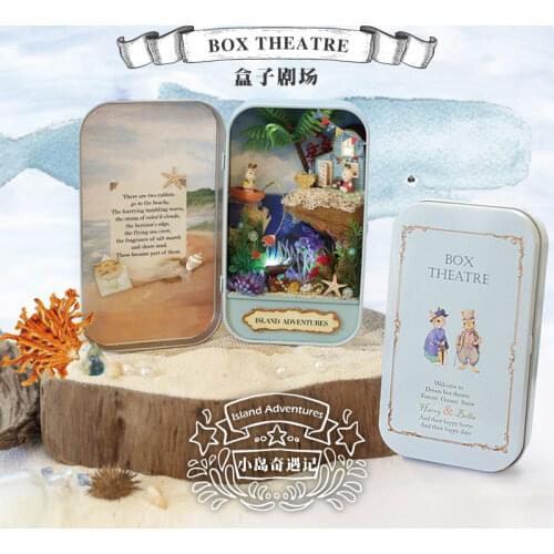 Doll House Diy miniature 3D Wooden Puzzle Dollhouse Miniaturas Furniture House Doll Birthday Gift Toys Island Adventures Q002