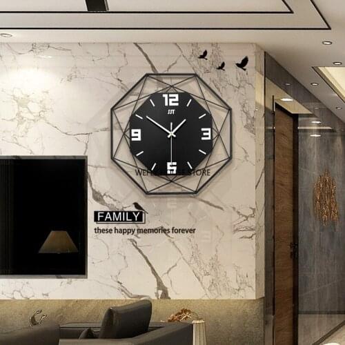 Northern European-Style Fashion Clock Wall Clock Living Room Creative Clock Household Metallic Decoration Quartz