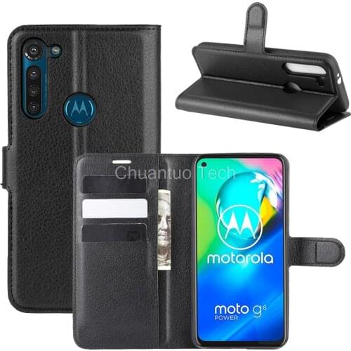 Fashion Wallet PU Leather Case Cover For Motorola Moto G8 Power Flip Protective Phone Back Shell With Card Holders