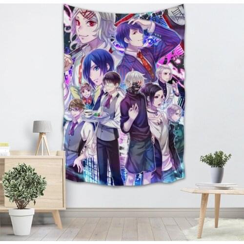 Wall Tapestry Tokyo Ghoul Tapestries Wall Hanging Show Piece For Home Decor Wall Carpet Beach Throw Rug Blanket Yoga Mat