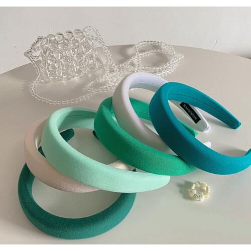 Vintage Velvet Padded Headbands for Women Wide Bezel Hairbands Non-slip Thick Hair Hoop Girls Sponge Hairband Hair Accessories