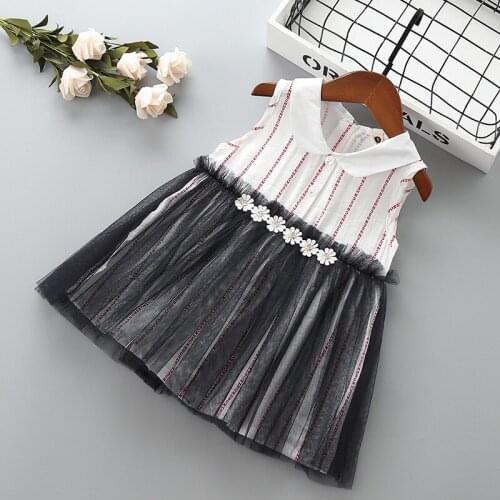 Girl flower princess dress children Summer clothing baby girls casual cotton mesh sleeveless dresses for 9M-5T kids Clothes