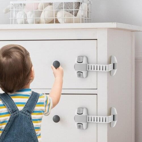 Baby Safety Adjustable Multi Purpose Lock Child Protective Cupboard Latch Kids Proofing Freezer Lock Drawer Stopper
