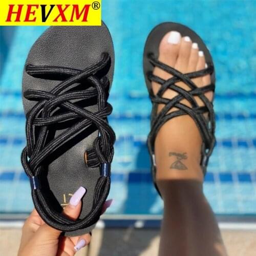 Comfortable Woman Rope Sandals Shoes Casual Braided With Traditional Creativity Fashion Flats Sandal Women Summer Beach Shoes