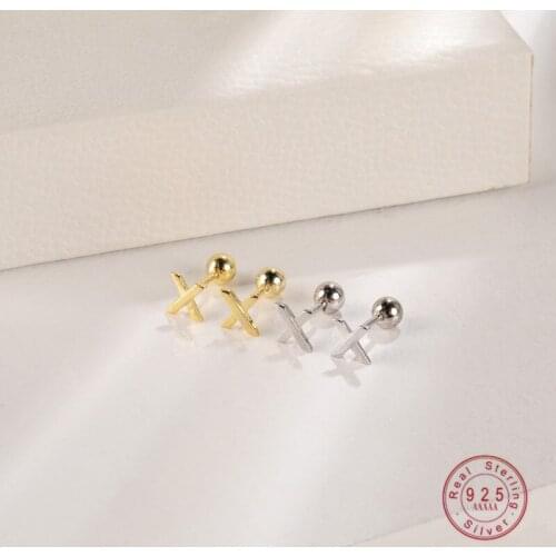 925 Sterling Silver Neo-gothic Classic Cross Stud Earrings Women Fashion Elegant Beach Party Jewelry