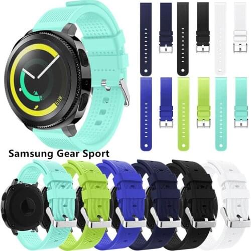 Silicone For Samsung Gear Sport Band Strap Replacement Bracelet Watchband for Samsung Gear Sport Smartwatch Metal Buckle 100pcs