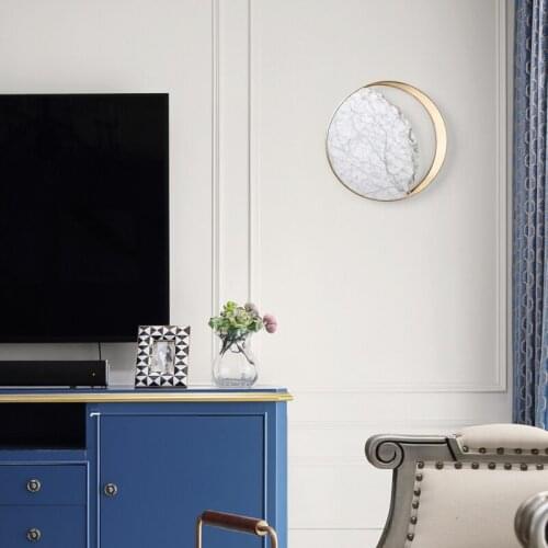 Modern Metal Marble Wall light Home Living Room Dining Room Bedroom Wall Lamp Decor Lighting Fixture LED Suspension Lamps WA255