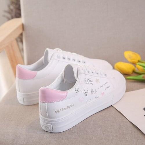 Ladies Flat Shoes Fashion Oxford Womens Shoes Spring Canvas Flat Heel White Casual Shoes Graffiti Graffiti Shoes Women