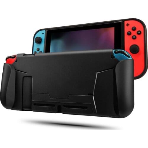 For Nintendo Switch Comfortable Soft TPU Grip Case Ergonomic Anti Scratch Shock Absorption Cover With 8 Thumb Grips Caps