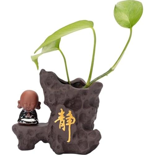 Purple Sand Little Monk Tea Table Tabletop Decoration Water Plant Flowerpot Vase Hydroponic Pineapple Creative Ornaments