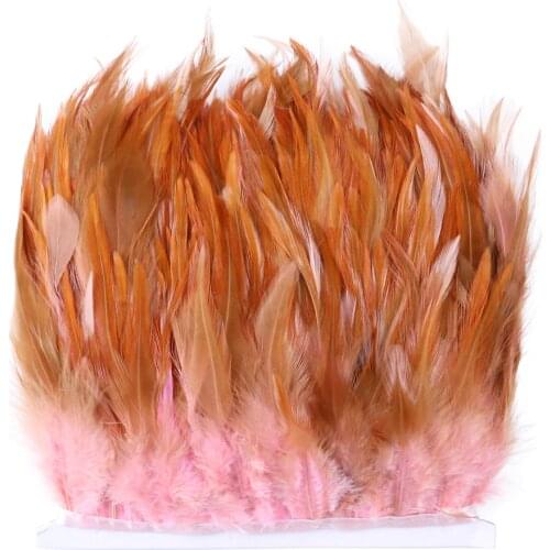 1Meter/Lot Rooster Feathers Trim Ribbon Fringe 7-12 CM/3-5 Inches Dyed Chicken Plumes For Diy Dress Needlework Decoration Crafts