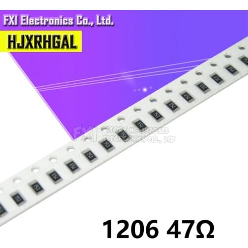 100PCS 1206 SMD Resistor 47 ohm chip resistor 0.25W 1/4W 47R new original