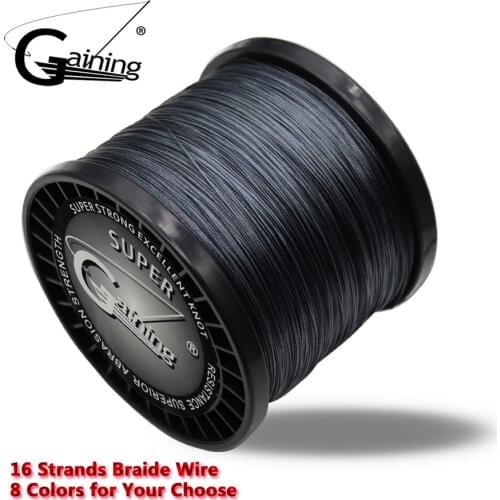 Gaining 16 Strands 1500M Braided Fishing Wire 60LB-310LB Super Strong Multifilament PE Fishing Line for Sturgeon Fishing