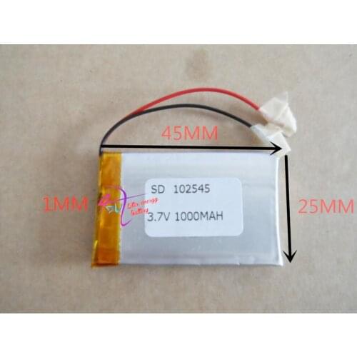 3.7V polymer lithium battery 102545 MP4 MP5 MP3 recording pen electronic product 1000mAH