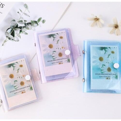 3 Inch Cute Mini Holds 36 Photos Album Jelly Color Photo Album for Mini Name Card Mini Photo Album