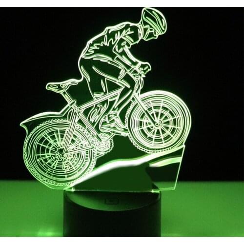 3D LED Night Light Ride on a Bicycle Mountain Bike with 7 Colors Light for Home Decoration Lamp Amazing Visualization Optical