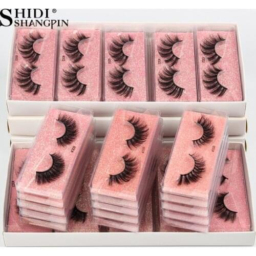 4/20/40/50pcs Wholesale Eyelashes 3D Mink Lashes Natural Mink Eyelashes Wholesale False Eyelash Makeup Thick Fake Lash In Bulk
