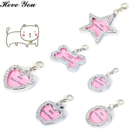 Heve You Accessories Pet ID Tag Dog Name Tags Pet Ornaments Christmas Tags Dog Collar Decoration Diamond Bone Dogs Cat ID Card