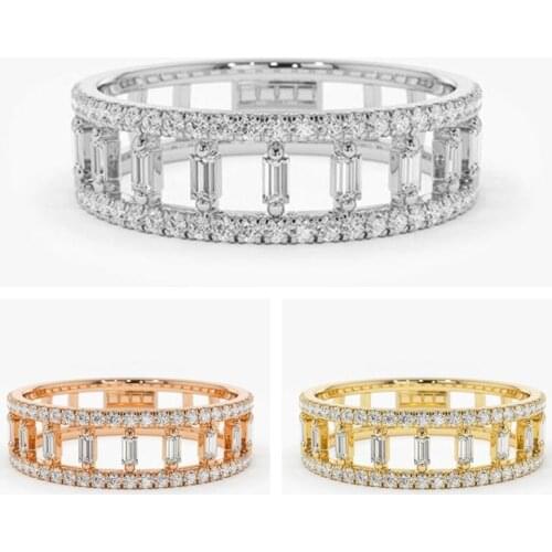 CAOSHI Exquisite Hollowed Out Design Band Rings for Women Micro Paved Shiny Cubic Zirconia Trendy Wedding Party Jewelry Gift Hot