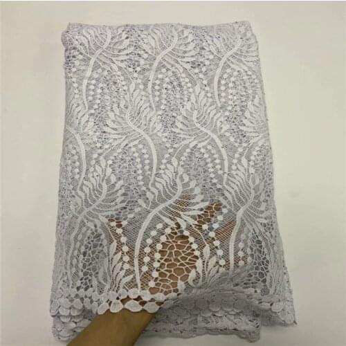 Pure White African Lace Fabric 2020High Quality Lace French Milk Silk Fabric Nigerian Lace Fabric For Wedding Dress run15-5