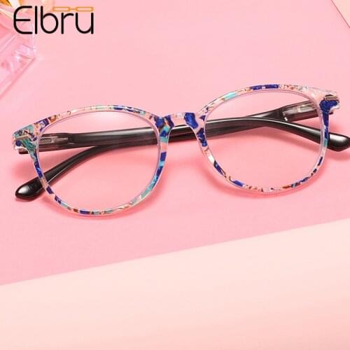 Elbru Classic Fashion Anti-blue Ray Reading Glasses Unisex Shell Pattern Decorated Frame Presbyopia Glasses Degree +1.0 to +4.0