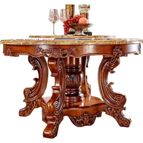 European round marble dining table and chair combination round table hotel dining table