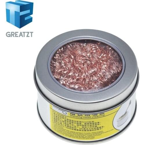 GREATZT Desoldering soldering iron mesh filter cleaning nozzle tip copper wire ball clean ball dross box Cleaning Ball