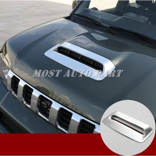 ABS Chrome Front Hood Air Vent Outlet Cover 1pcs For Suzuki Jimny 2012-2017 Silver/Black/Red Car accesories interior Car Trim