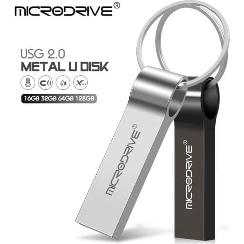 Metal USB Flash Drive 8GB 16GB 32GB64GB Key chain Pen Drive USB Flash can do Customized Logo USB Stick free key chain gift